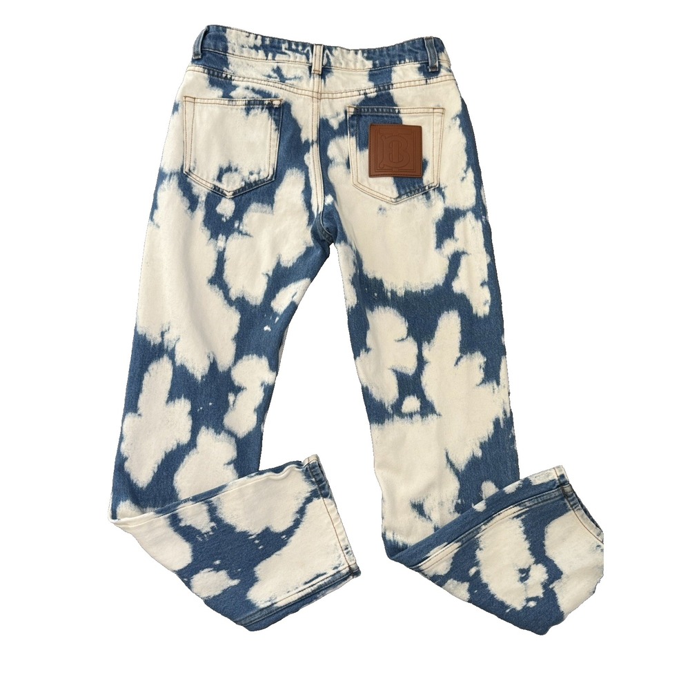 Burberry Denim Jeans Female Size 26 Seamill Monogram Motif Slim Fit Bleached - Picture 5 of 11